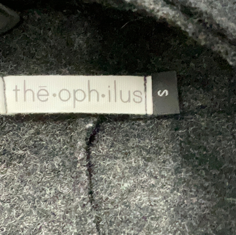 Theophilus Charcoal 100% Wool Coat Size Small - Picture 5 of 6